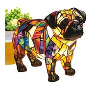 kinrguiyuez Animal Table Lamp, Stained Animal Night Light Lamp, Stained Glass Animals Shape Table Lamp, Dog Bedside Light Retro Stained Home Decoration for Bedroom