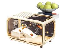 kinrguiyuez Small Aquarium, Betta Tank Landscape Aquarium, Clear Living Habitat Landscape Decor with Top Feeding Hole for Aquatic Animals Shrimp Snails Aquatic Planting Betta