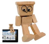 kinrguiyuez Wooden Man Figurine | Shaking Feet Wooden Human Figure - Funny Movable Sculpture Dashboard Ornament for Bedroom Living Room Dormitory Study Travel Family Outings