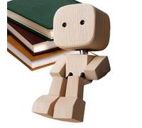kinrguiyuez Wooden Man Figurine | Shaking Wooden Man Figure Decoration - Funny Movable Sculpture Dashboard Ornament for Bedroom Living Room Dormitory Study Travel Family Outings