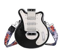 KINROCO Guitar Shaped Bag PU Leather Shoulder Tote Bag Purse Crossbody Handbag for Womens(Color:Black)