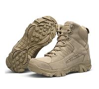 KINROCO Men Military Desert Boots Waterproof Outdoor Camping Tactical Combat Boots Safety Ankle Boots(Size:41 EU,Color:Sand)