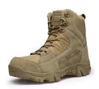 KINROCO Men Military Desert Boots Waterproof Outdoor Camping Tactical Combat Boots Safety Ankle Boots(Size:45 EU,Color:Brown)