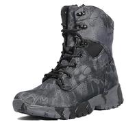 KINROCO Men's Tactical Combat Boots with Side Zipper Outdoor Camouflage Trekking Hunting Boots Lightweight(Size:43 EU,Color:Black Python)