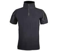 KINROCO Men's Tactical Short Sleeve Shirts Military Shirt Outdoor Combat Shirt with Zipper(Size:4XL,Color:Black)