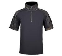 KINROCO Men's Tactical Short Sleeve Shirts Military Shirt Outdoor Combat Shirt with Zipper(Size:4XL,Color:Dark Camo)