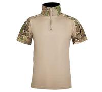 KINROCO Men's Tactical Short Sleeve Shirts Military Shirt Outdoor Combat Shirt with Zipper(Size:4XL,Color:CP)