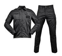 KINROCO Mens Tactical Uniform Outdoor Hunting Trekking Camping Military Combat Hiking Jackets and Trousers Set(Size:XL,Color:Black)