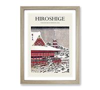 Kinryuzan Temple By Utagawa Hiroshige Exhibition Museum Asian Japanese Framed Print | A2 Oak Framed Wall Art | Ready to Hang | Asian Religious Picture | Living Room Bedroom Lounge Office