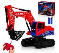 KINSAM Spider Remote Control Digger Toy for Kids, RC Digger Excavator with Moving Arm, Auto Demo Mode, Birthday Gift for Boys, Construction Vehicle Toy Ages 3-9