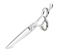 KINSARO Barber Scissors Professional Hair Scissors 6 Inch Japan 440C Shears Convex Blade Silver