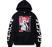 Kinsea Hoodie Men with Pocket, Chainsaw Man Manga POWER Hoodies Pullover Sweatshirt Long Sleeve, Manga Style Cosplay Top Casual Streetwear