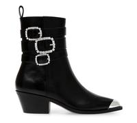 Kinship Black Leather Boots - female - Steve Madden - Cowboy & Biker Boots - Black - 4 1/2 UK - Shoes 4 1/2 UK