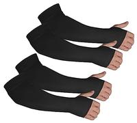 Kinship Comfort Brands Arm Protector Sleeves for Elderly Thin Skin, Bruising, Sun Protection, Men, Women, Black | 2 Pair, Medium