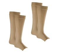 Kinship Comfort Brands Leg Skin Protector Sleeves for Men & Women | Protect Sensitive Leg Skin from Bruising, Tears, Abrasions & Sun Exposure | Protect Thin Leg Skin | Toeless Sock | 2 Pair, Beige - 2