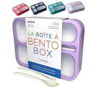 kinsho Bento Box for Kids Women - 6 Compartment, Leak-Proof Lunchbox for School, Portion Control & Meal Prep Containers, Reusable, BPA-Free Snack Container - Includes Utensil Set & E-Book, Purple
