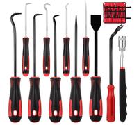 Kinsinder 11PCS Carbon Steel Hook Tool Set, Essential Mechanic Tools for Car,Ergonomic ABS Handle, O Ring Pick & Hook Set, Including Portable Oxford Bag