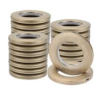 Kinsinder 32 Pcs Curtain Eyelet Rings Curtain Grommets Round Plastic Rings Clips Inner Diameter 40mm DIY Rings for Window Curtain (Coffee)