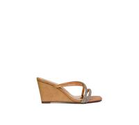 'Kinsley' Diamante Strappy Square Toe Sandal Wedge Heels XY London Rose Gold 5
