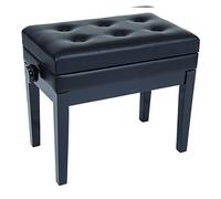 Kinsman KPB10BK Deluxe Adjustable Piano Bench-with Storage-Black