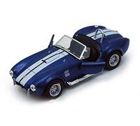 KiNSMART 1965 Shelby Cobra 427 S/C 5" 1:32 Scale Blue Die Cast Metal Model Toy Race Car w/Pullback Action