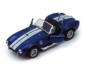 KiNSMART 1965 Shelby Cobra 427 S/C 5" 1:32 Scale Blue Die Cast Metal Model Toy Race Car w/Pullback Action