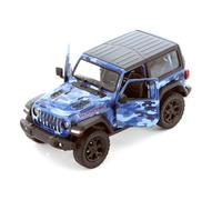 KiNSMART - Jeep Wrangler Rubicon Off Road 4x4 5 inch 1:34 Scale Die Cast Model Replica Toy Car (Blue Camouflage)