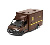 KiNSMART - Mercedes-Benz Sprinter Cargo Van 1:48 O Scale 5" Die Cast Metal Model Toy Van, Pull-Back Action (UPS Box Truck)