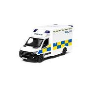 KiNSMART - Mercedes-Benz Sprinter Cargo Van 1:48 O Scale 5" Die Cast Metal Model Toy Van, Pull-Back Action (Police Euro)