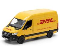 KiNSMART - Mercedes-Benz Sprinter DHL Edition Cargo Van, 1:48 O Scale Die Cast Metal Model Toy Van, Pull-Back Action