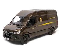 KiNSMART - Mercedes-Benz Sprinter UPS Edition Cargo Van, 1:48 O Scale Die Cast Metal Model Toy Van, Pull-Back Action
