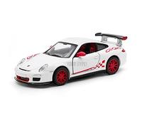 Kinsmart Porsche 911 GT3 RS White Miniature Car Sports Collection Model 1:36 Scale Diecast Metal Toy