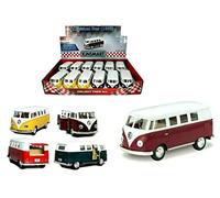 Kinsmart Toy Camper Van Wagon Bus Type 2/T1 1:36 Scale Diecast Metal Pullback Go Action Opening Doors 1 model Asst