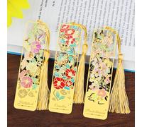 Kinsound 3pcs Metal Flower Bookmarks with Tassel for Reading Women, Pretty Cute Book Markers for Women, Men, Kids, Book Lovers, Reading Accessories Gifts for Book Lovers