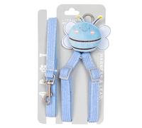 KINSPON Fashion Dog Harness Leash Adjustable Corduroy Pet Chest Back Traction Rope Small Bees Print Cat Leads Pet Supplies