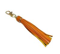 KINSPON Handmade Tassels Keychain Bag Charm Stylish PU Leather Tassels Keychain Pendant With Metal Rings For Secure Attachment