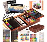 KINSPORY Art Set for Kids, 168 PCS Deluxe Painting Drawing Kit | Art Supplies Case with 1 Sketchbook, 1 Coloring Book & 1 Drawing Pad, Gift Box for Beginners, Teens, Girls,Boys 4-12