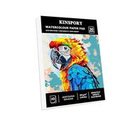 KINSPORY Watercolour Paper Pad A5 x 30 Sheets - 300GSM Glue Bound, Cold-Pressed Texture Art Watercolour Paper, Sketchbook for Painting, Drawing, Sketching and Mixed Media - 14.8 x 21 cm