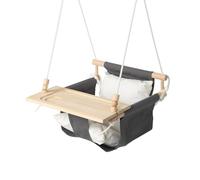 KINSPORY Wooden Toddler Swing - A children’s swing seat designed for garden and home use, ideal for both indoor and outdoor play areas. It can be paired with wooden dinner plates