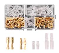 Kinstecks 120PCS 3.5mm Bullet Connectors Kit Brass Bullet Male & Female Wire Terminals Connector with Insulation Cover for Motorcycle Motorbike Car Truck Scooter Boats Electric Instruments