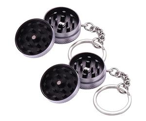 Kinstecks 2PCS Herb Grinder Mini Aluminum Spice Grinder Spice Mill Perfect for The Foodie that Desires Culinary Excellence-Silver