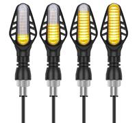 Kinstecks 4PCS Mini Motorcycle Indicators Flowing Turning Indicators Turn Signal Lights 12LED 12V for Motorcycle Motorbike Scooter Quad Cruiser Harley Kawasaki Yamaha Suzuki Off Road