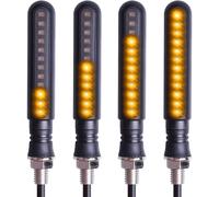Kinstecks 4PCS Motorcycle Indicators Flowing Turn Signal Lights Motorbike Turning Indicators 12V for Motorcycle Motorbike LED Amber
