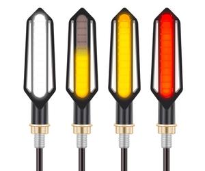Kinstecks 4PCS Motorcycle Indicators Turn Signal Lights Flowing Motorbike Turning Indicators Daytime Running Lights Brake Lights 12V for Motorcycle Motorbike