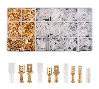 Kinstecks 600PCS 2.8mm 4.8mm 6.3mm Wire Spade Connector Male and Female Quick Splice Wire Crimp Terminal Block with Insulating Sleeve Assortment Kit for DIY Electrical Motorcycle Vehicle Boat