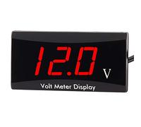 Kinstecks Motorcycle Voltmeter DC 12V Digital Voltmeter Gauge LED Display Voltage Meter for Motorcycle Car Battery Voltage Monitor-Red