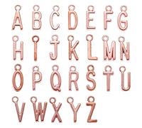 Kinteshun Alphabet Letter Charms,Initial A-Z Alphabet Charm Pendant Bead for DIY Personalized Jewelry Making Findings(Rose Gold,4 sets/104pcs)