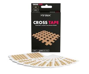 Kintex Cross Tape - Self-Adhesive, Skin-Friendly, Waterproof Kinesiology Tape - Grid Tape for Pain and Trigger Dots - Pack of 20 - Beige - 44 x 52 mm