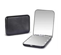 Kintion Pocket Mirror, 1X/3X Magnification LED Compact Travel Makeup Mirrors with Light for Purse, 2-Sided, Portable, Folding, Handheld, Small Lighted Mirror for Gift, Black