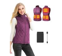 Kintiwe Heated Vest for Women,Heated Gilet with 12000mAh Battery Pack,Lightweight Thermal Body Warmer, Slim Fit Electric Rechargeable Heated Jacket